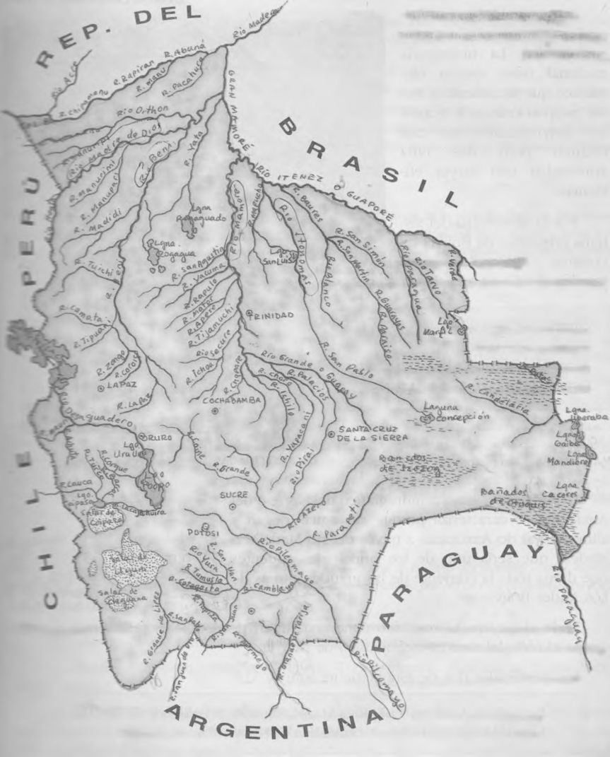 Mapa hidrografico de Bolivia