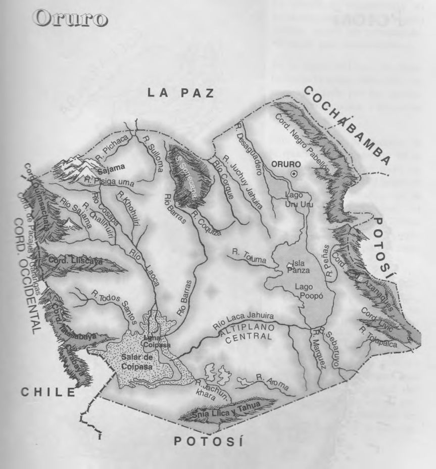 Mapa orografico Oruro
