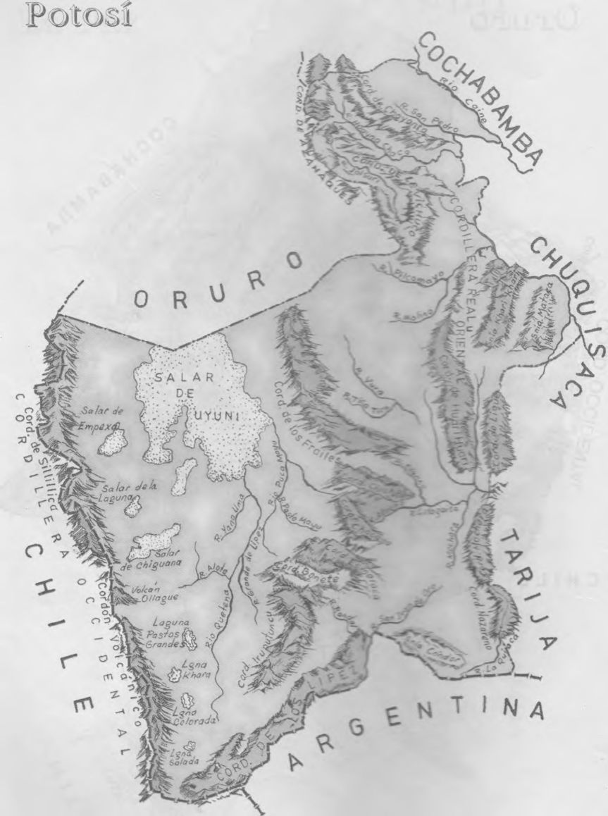 Mapa orografico Potosi